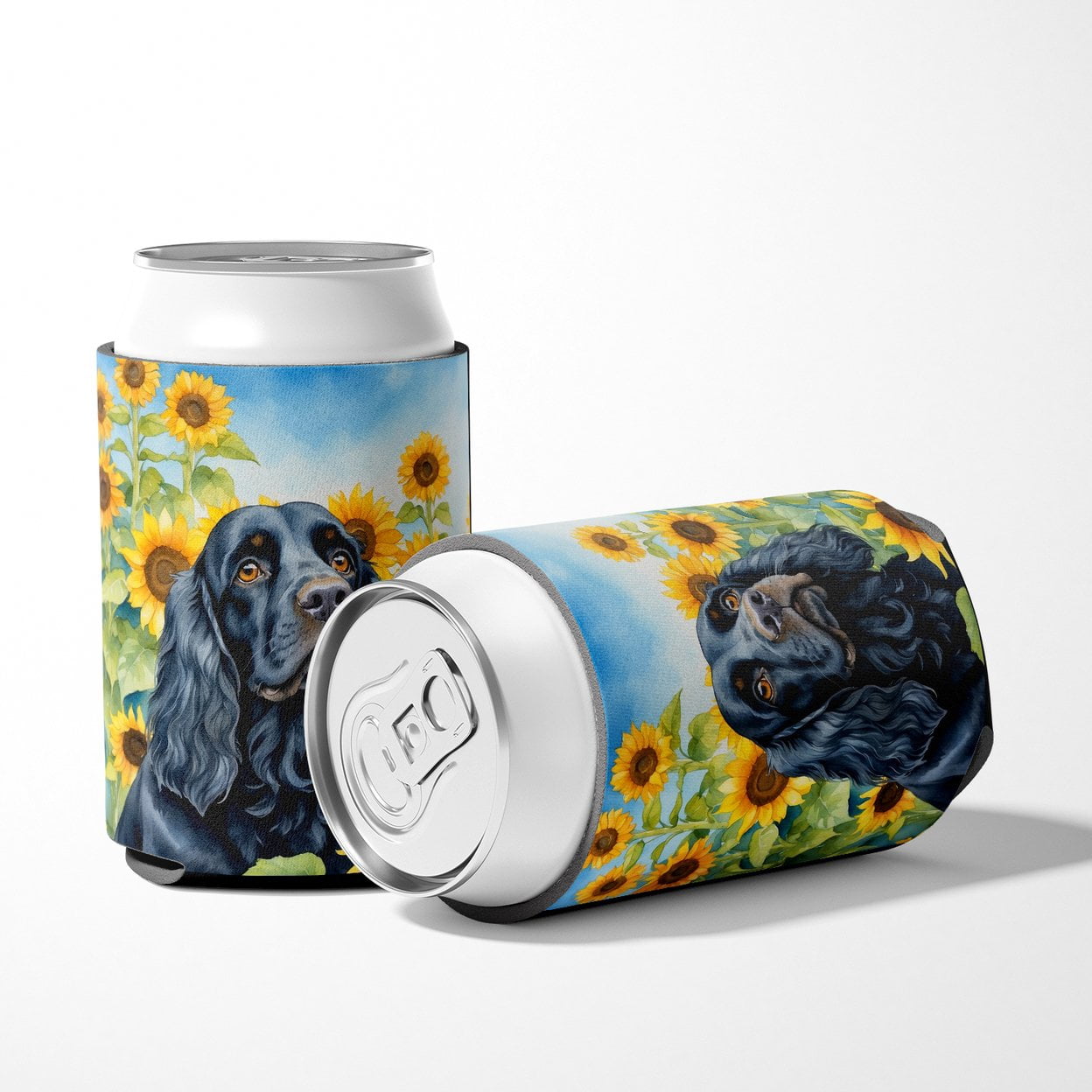 Cocker Spaniel in Sunflowers Can or Bottle Hugger 3 in x 5 in