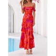 thumbnail image 3 of PRETTYGARDEN Women's Formal Cocktail Maxi Dresses Summer Off Shoulder Floral Mesh Bodycon Spring Wedding Guest Dress, 3 of 10