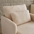 thumbnail image 4 of Modern Teddy Fabric Accent Chair with Metal Legs,Upholstered Cozy Comfy Reading Armchair,Furry Single Club Sofa with Slim Armrest for Living room,Bedroom&nbsp;and&nbsp;Corner,Beige, 4 of 5