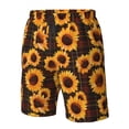 thumbnail image 2 of Yiaed Red Black Plaid Sunflower Print Men's Swim Trunks with Lining Quick Dry Sports Shorts Beach Shorts Boardshorts-X-Large, 2 of 5