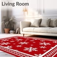 thumbnail image 2 of ODIKA 6'x9' Machine Washable Non-Slip Area Rug, Merry Moments Elegant Seasonal Hearth Accent High Traffic Rug with Pad, Red, 612324, 2 of 8
