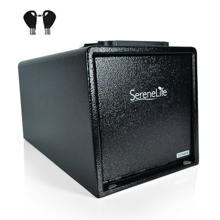 SereneLife SLSFE28PS - Electronic Firearm Gun Safe - Pistol Security Box with Mechanical Override, Includes Keys
