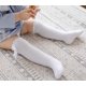 thumbnail image 4 of Maorrew Paquete De 2 Calcetines Hasta La Rodilla Para Bebés Y Niñas, Medias Largas Con Lazo, Mallas Uniformes De Algodón Con Volantes Para Bebés, Blanco/Rosa Claro, 3-5T, 4 of 5