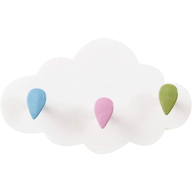 Ganchos de pared pegatinas forma de nube instalación sin taladro gancho de pared de baño gancho de toalla antideslizante estante de montaje en pared para cocina baño con 3 ganchos
