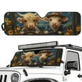 thumbnail image 2 of Uorisanigo Foldable Windshield Sun Shade Compatible with Jeep Wrangler Baby Cow Animal Driving Windshield Sunshade fit for Jeep Wrangler Rubicon Sahara TJ JK JKU 2 Door & 4 Door, 2 of 7