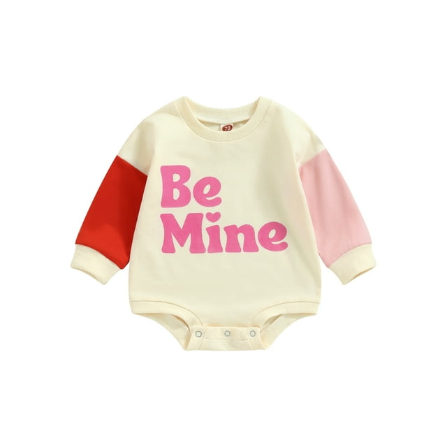 Faithtur Bébé Fille Romper Manches Longues Col Rond Lettres Impression Casual Printemps Automne Court Bébé Romper