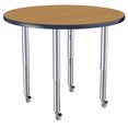 thumbnail image 4 of ECR4Kids 36in Round Everyday T-Mold Adjustable Activity Table Oak/Navy/Silver - Super Leg, 4 of 8