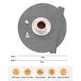thumbnail image 6 of 13 Inch Round Placemats Set of 6, Vintage Dark Gray Non Slip Heat Insulation PP Table Mats, Farmhouse Retro Solid Color Linen Texture Washable Place Mats for Kitchen Dining Party Table Decor, 6 of 7
