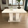 thumbnail image 2 of Tcbosik 63" - 78.7" Extendable Dining Table for 6-10 Person, Modern Kitchen Table for Living Room, Beige, 2 of 9