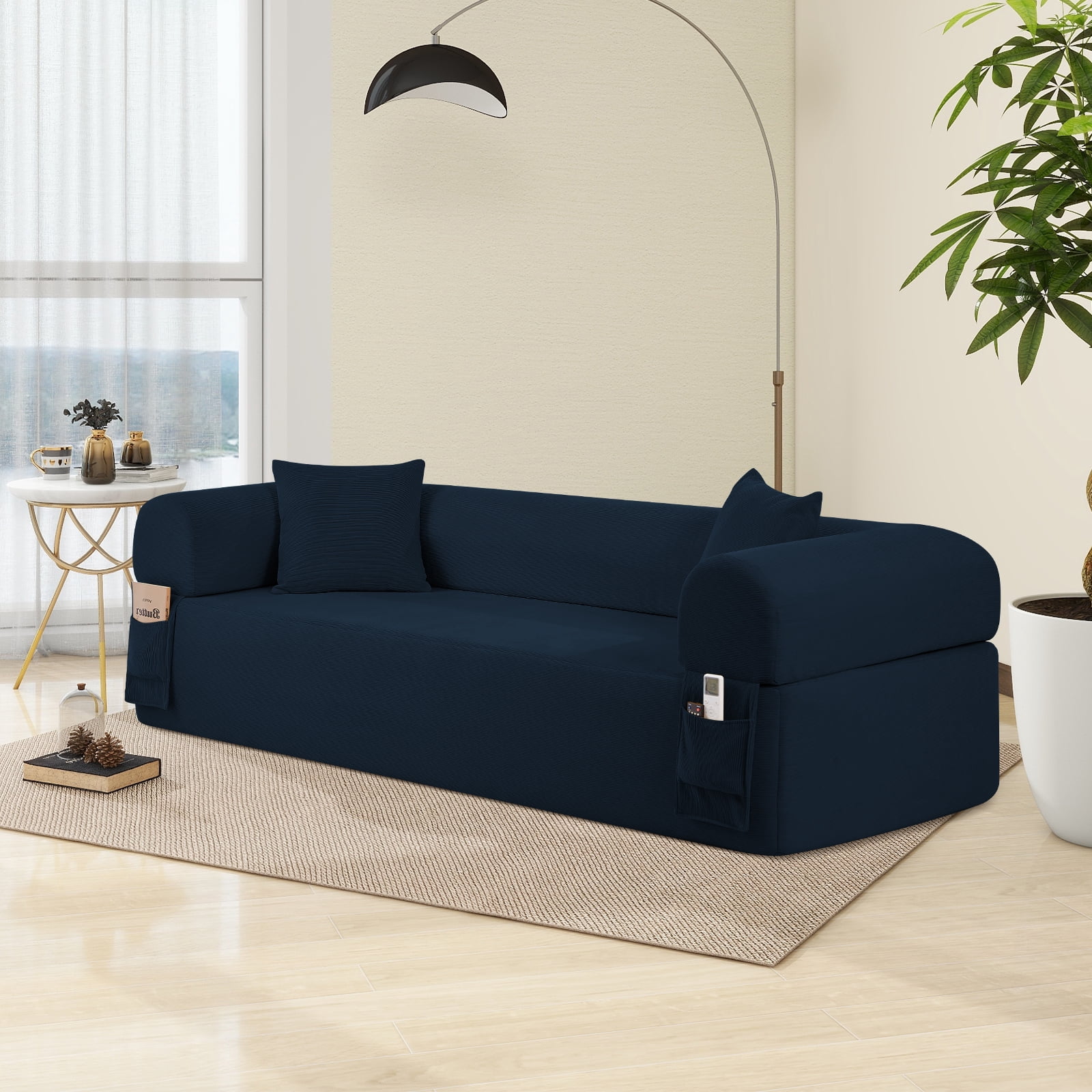 Floor Sofa Sofa-in-a-Box, No Installation & Easy to Transport Memory Foam With Individual Pocket Springs Seat