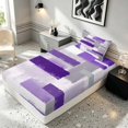 thumbnail image 5 of Manfei Abstract Ombre Rectangle Twin Sheets, Purple Black Gray Bedding, Gray Reversible 3 Pieces1 Flat Sheet + 1 Fitted Sheet + 1 Pillowcase, 5 of 6