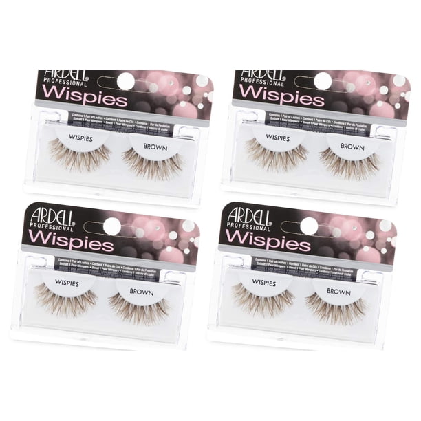 Pestañas postizas Ardell Wispies Brown Natural Look, paquete de 4
