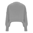thumbnail image 5 of Lovskoo 2024 Sweaters for Women Trendy Casual Color Retro Knitting Long Sleeve Round Neck Sweater Gray, 5 of 9