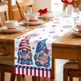 thumbnail image 5 of 4th of July Table Runner 72 Inches, Red Blue Gnomes Independence Day Stars Striped Bed Runner Dresser Scarves Tabletop for Indoor Outdoor Parties/Ceremony/Banquet, 14" x 72", 5 of 9