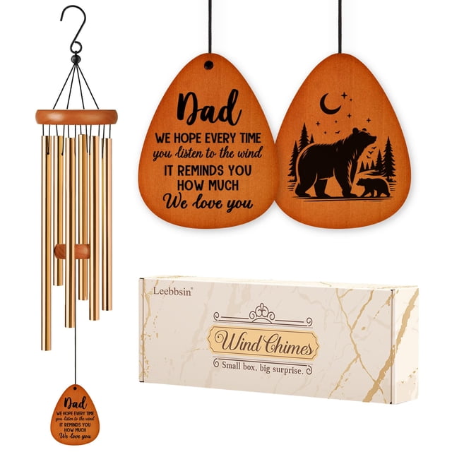 Carillón de viento Leebbsin, regalo para papá, tubos de aluminio de 65 cm