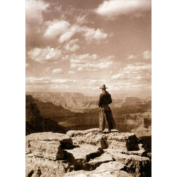 Avanti Press Cowboy Looking Into Canyon America Collection Thank You Card