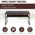 thumbnail image 4 of Costway 55'' Industrial Computer Desk  w/ Storage Shelf  Adjustable Foot Pads Home Office Coffee, 4 of 11