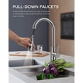 thumbnail image 2 of Kitchen Faucets,Brushed Nickel Kitchen Faucet with Pull Down Sprayer,High Arc Single Handle Stainless Steel Sink Faucets,Sink Faucet, 2 of 4