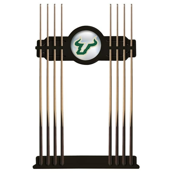 University of South Florida Solid Wood Cue Rack with a Black Finish