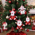 thumbnail image 6 of Christmas Plush Ornaments Set, Cartoon Santa Reindeer and Snowman Dolls for Holiday Home Tree Decoration, 6 of 6