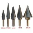 thumbnail image 2 of 3 PC HSS Titanium Step Drill Bit Set Cobalt Multiple Hole Step Drill Bit Set + Aluminum Case or Sheet Metal   Multiple Hole Stepped Up Bits for DIY Lovers, 2 of 11