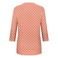 thumbnail image 4 of Womens Plus Size Tops Polka Dot Print Tunic 3/4 Length Sleeve Fall Fashion Trendy Casual Peplum Going Out Tops Notched V Neck Loose Dressy Shirts, 4 of 5