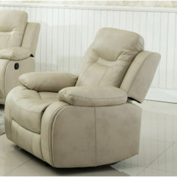 Taupe Leather Air Glider Recliner Chair, Thomasville Top Grain Leather Pedestal Recliner With Ottoman