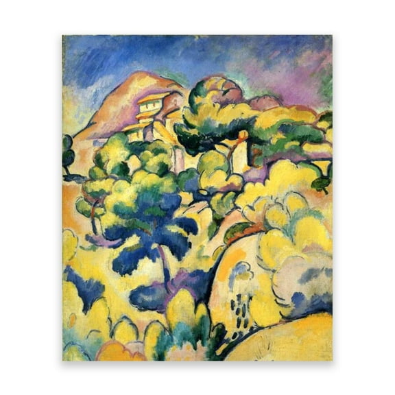 Landscape by Georges Braque- Tableaux sur toile Célèbres Reproductions- Impression sur toile- Tableau Abstrait Poster- Décoration murale pour salon