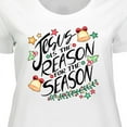 thumbnail image 4 of Inktastic Jesus is the Reason for the Season Christmas Bells and Stars Women's Plus Size T-Shirt, 4 of 5