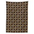 thumbnail image 2 of Art Deco Tablecloth, Palmette Circular Design with Square Details Dots Vintage Pattern, Rectangle Satin Table Cover Accent for Dining Room and Kitchen, 60" X 90", Sand Brown Seal Brown, by Ambesonne, 2 of 2