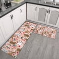 thumbnail image 2 of Poodle Dog and Flower Floral Kitchen Rugs Sets Of 2,Anti Fatigue Kitchen Mat Rugs Non Slip Washable,Decorative Kitchen Floor Mats for Kitchen,Sink,Laundry,17"x30"+17"x47", 2 of 7