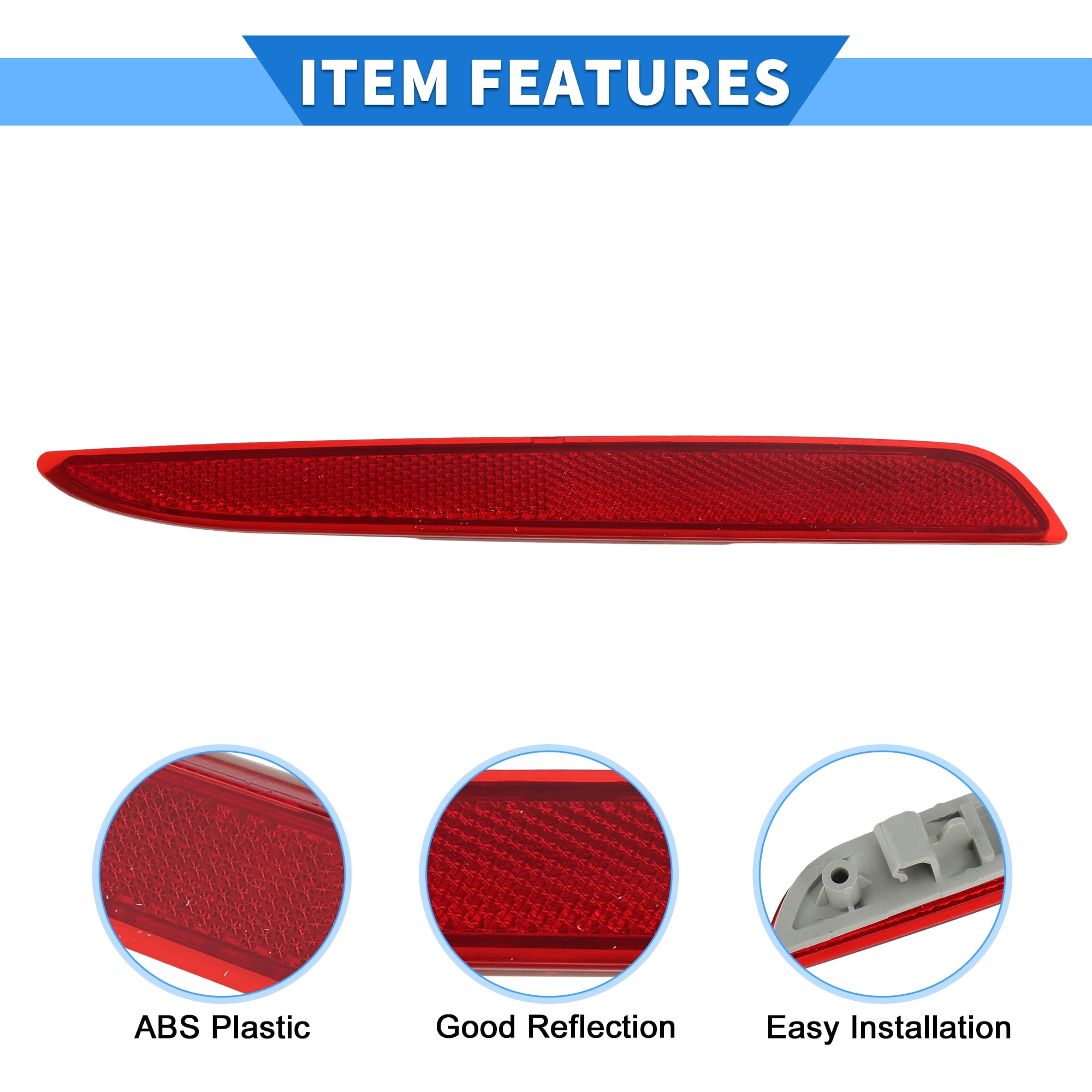 Unique Bargains Bumper Reflector for MAZDA 3 BL 2010-2013 BBP2515M0A ABS Plastic Red