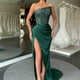thumbnail image 1 of Vestido de noche largo elegante sin mangas con lentejuelas verdes y hada, 1 of 5