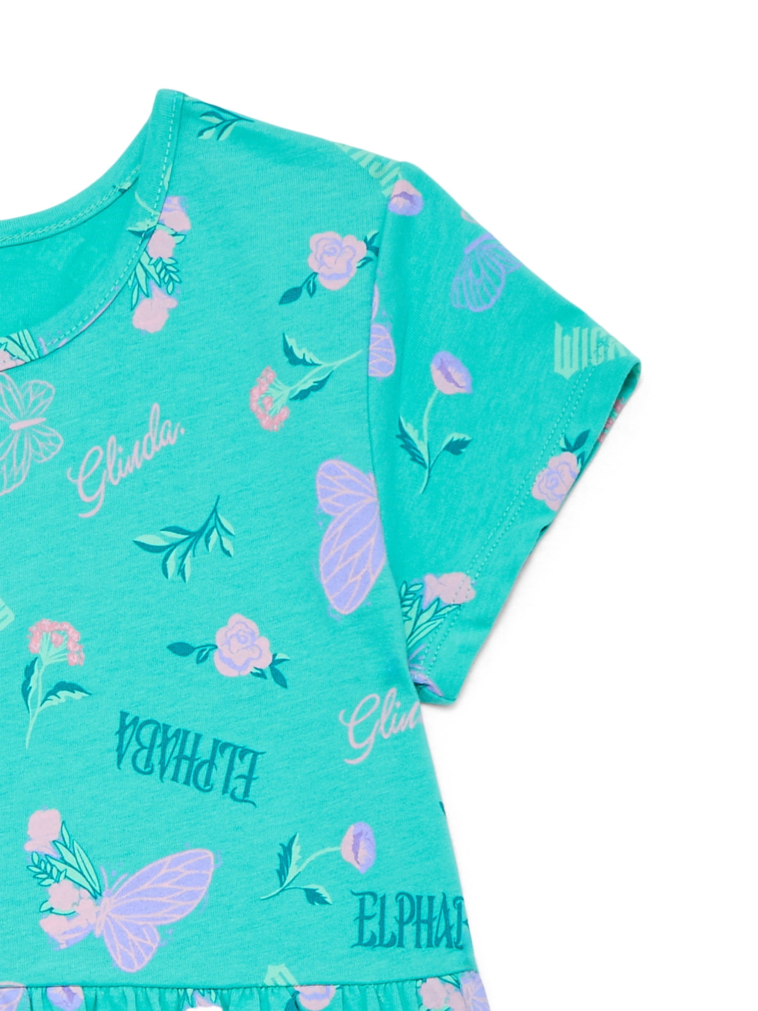 Wicked Girls Allover Print Dress with Short Sleeves, Sizes 4-12