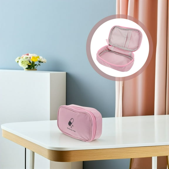 HOMEMAXS Portable Empty Medicine Bag Small Travel Pouch With Zipper Handy Pills Pocket For 1 Set Travel Home Camping Hiking Outdoor