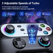 Switch Controller Wireless Compatible with Switch/OLED/Lite Accessories, Wireless Switch Pro Remote for PC/IOS/Android with Turbo Function, Wired PC Game Joystick,Cool Led Light,Programmable - Black