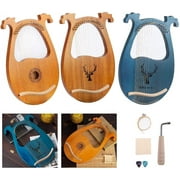 Fetcoi, Lyre Harp16 Steel String Lyre Harp With Tuning Wrench And Pick 3 Type Lap Harp In Mahogany(Type 3)