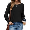 thumbnail image 4 of Long Sleeve Tops for Women 2024 Fashion T Shirts for Women Crewneck Casual Loose Shirts Basic Tee, 4 of 7