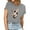 Gray, variant on Womens Easter Tops 2025 Summer Fashion Print Short-Sleeved Blouse with Round Neck and Graphic Design