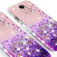 thumbnail image 4 of Cute Phone Case for LG Stylo 5 / Stylo 5 Plus Case w[Temper Glass] Liquid Glitter Bling Diamond Bumper Girls Women for LG Stylo 5 / Stylo 5 Plus - Clear/Purple, 4 of 5