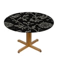 thumbnail image 3 of WYYP Carnations Black And Grey Floral Aesthetic Round Tablecloth White, 3 of 8