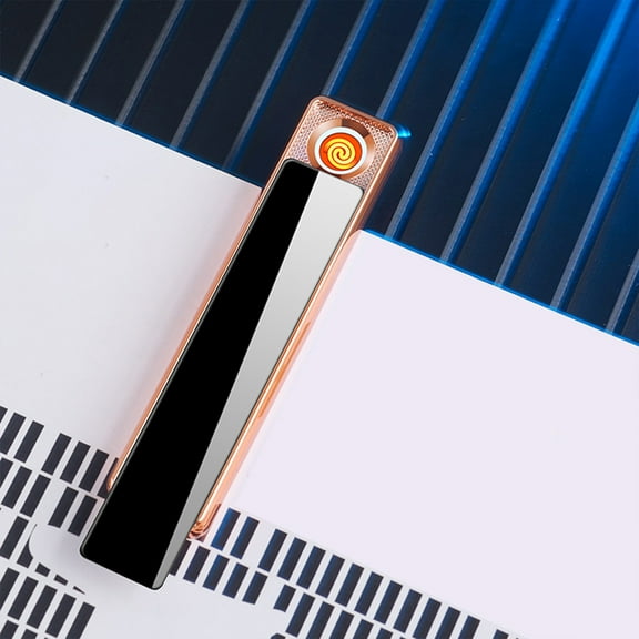 Vikakiooze Windproof USB Lighter, USB Rechargeable Lighter, Plasma Lighter, Windproof Flameless Lighter, Pocket Metal Lighter Box