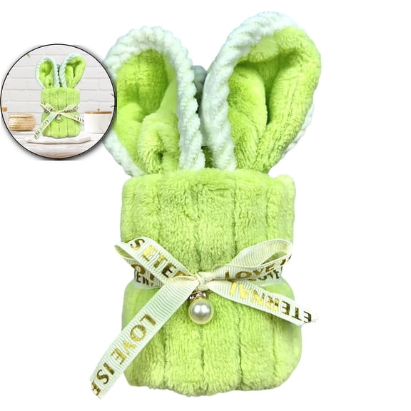 Bath Towels with Mesh Bag and Pearl Strap, Easter Bunny Shaped Bathroom Towels, Soft and Thick Towel, Cute Towel for Bathroom, Perfect as Easter Birthday Wedding
