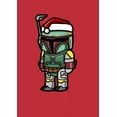 thumbnail image 2 of Men's Star Wars Boba Fett Santa Hat Cartoon  Graphic Tee Red Heather Small, 2 of 5