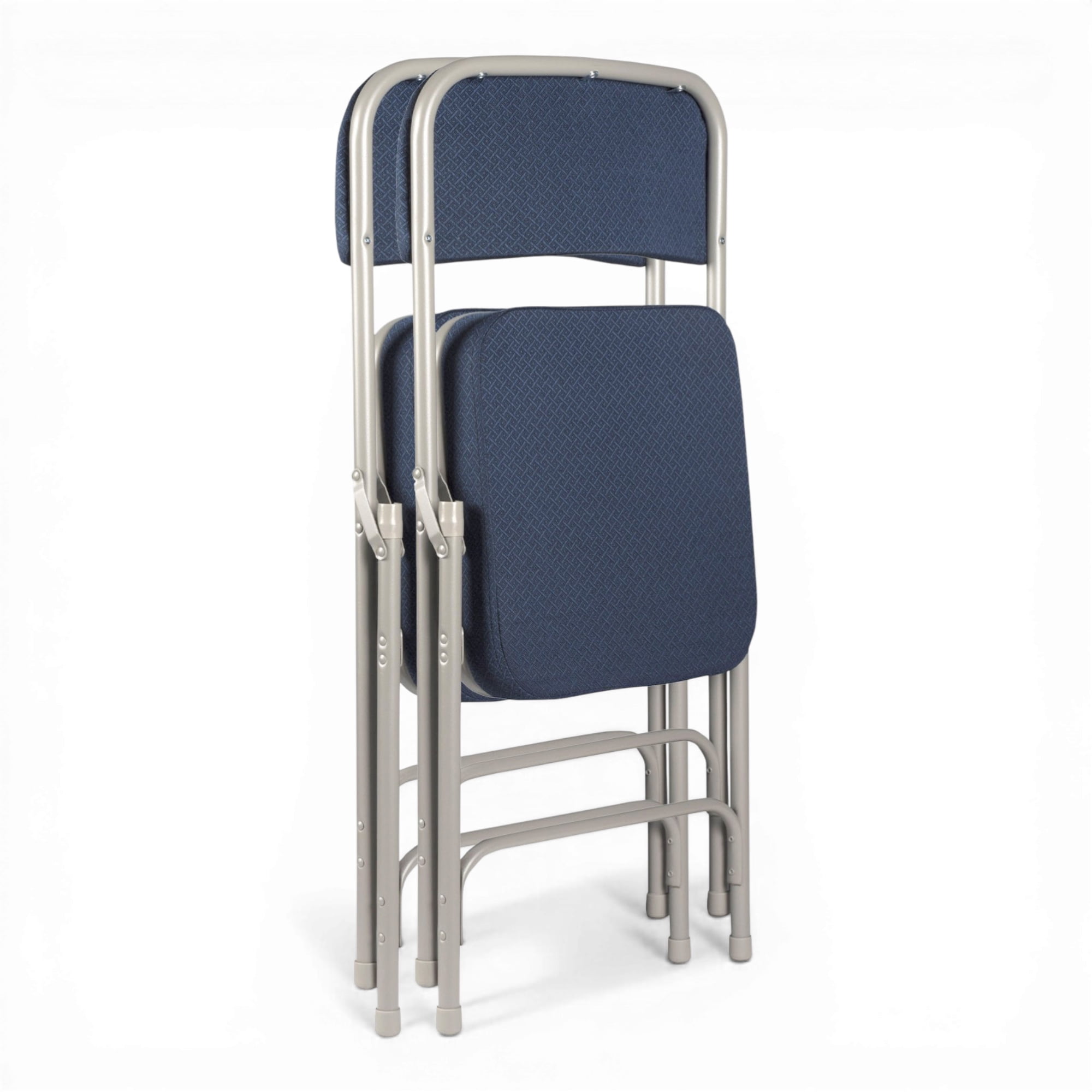 Hampden Furnishings Bernadine Collection Deluxe Fabric Padded Folding Chair, Blue, Pack of 2