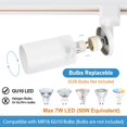 thumbnail image 3 of 4-Light LED Track Lighting Kit with 3.3FT H Track Lighting Rails & Floating Canopy Connector, GU10 Track Light Kit, Modern Kitchen Track Lighting Fixtures Ceiling White - No Bulbs, 3 of 9