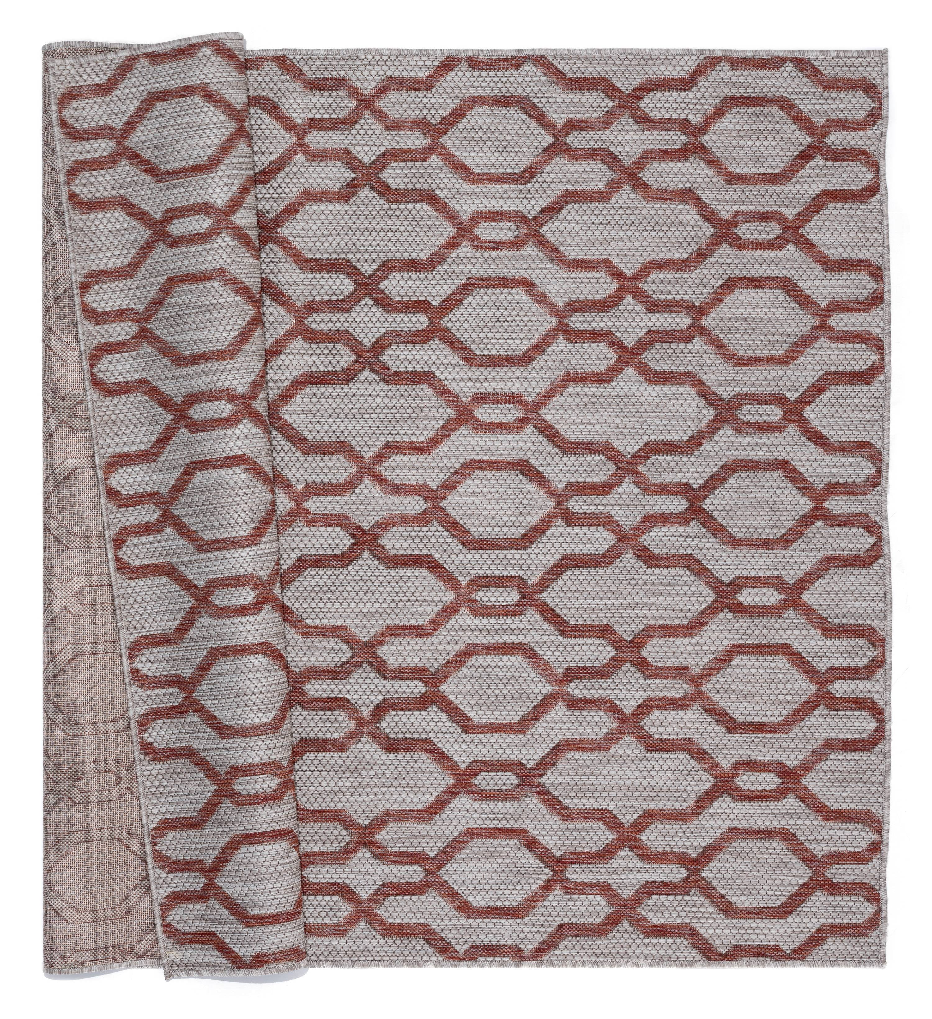 United Weavers Mali Valhalla Contemporary Geometric Area Rug, Red, 5'3" x 7'6"