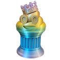 thumbnail image 4 of King Poop Emoji Trophy - Fun Award & Gift - Handmade w/Additive Manufacturing - 6" inches Tall - Featuring a Solid Poop Emoji with a Crown, Secured on a Column Pillar - Funny Trophy (Rainbow), 4 of 6