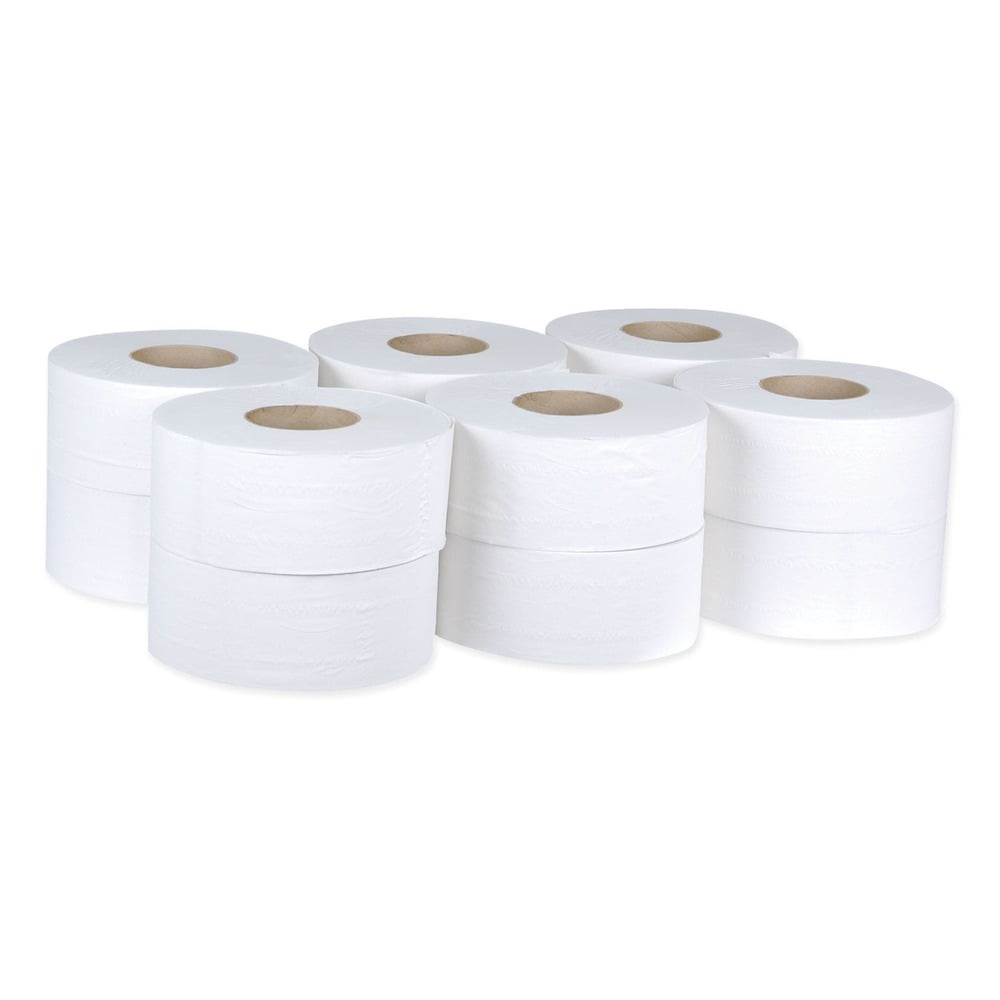 TORK Universal Jumbo Bath Tissue Roll - 2 Ply - 3.60" x 1000 ft - 1000 Sheets/Roll - 8.80" Roll Diameter - White - Paper - Dye-free, Fragrance-free, Long Lasting - 12