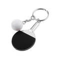 thumbnail image 3 of TISHITA Creative Table Tennis -pong Racket & Ball Pendant Key Black and Red, 3 of 8